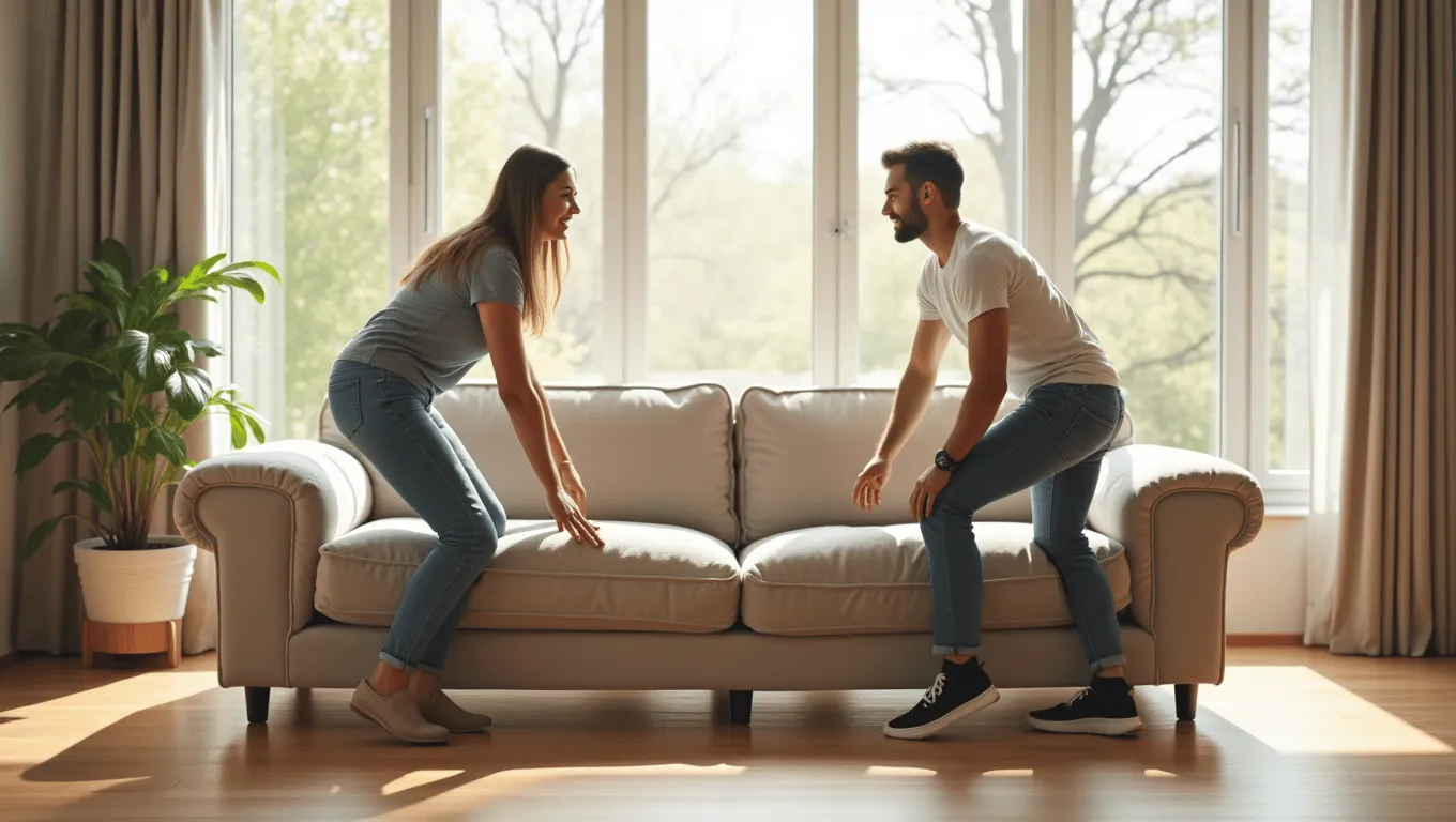 Couple Reviewing Furniture Financing Documents Bad Credit