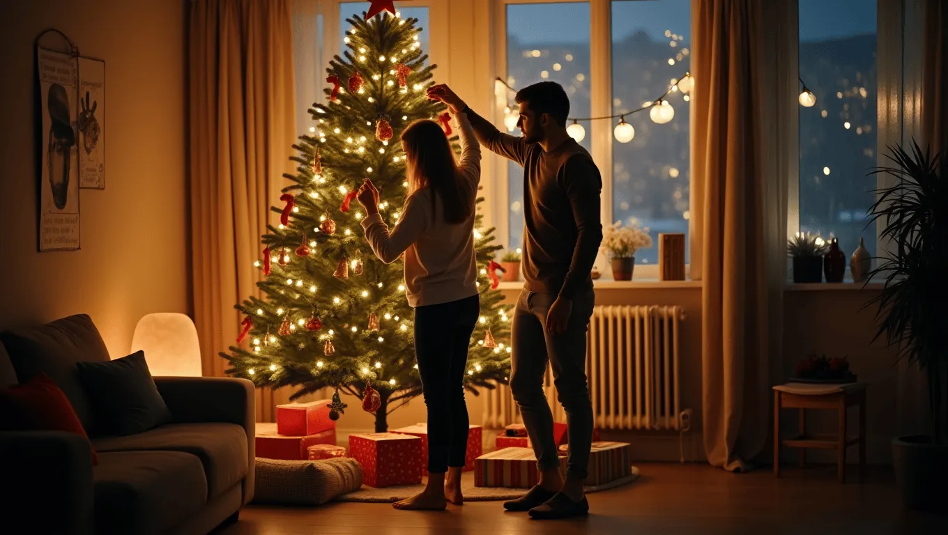 Couple reviewing holiday loans bad credit options.