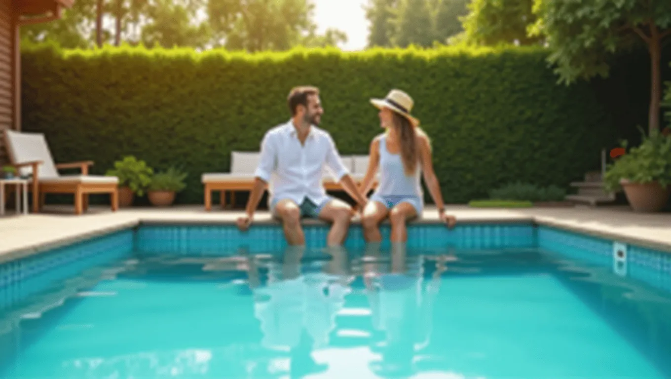 Family reviewing pool loans bad credit options.