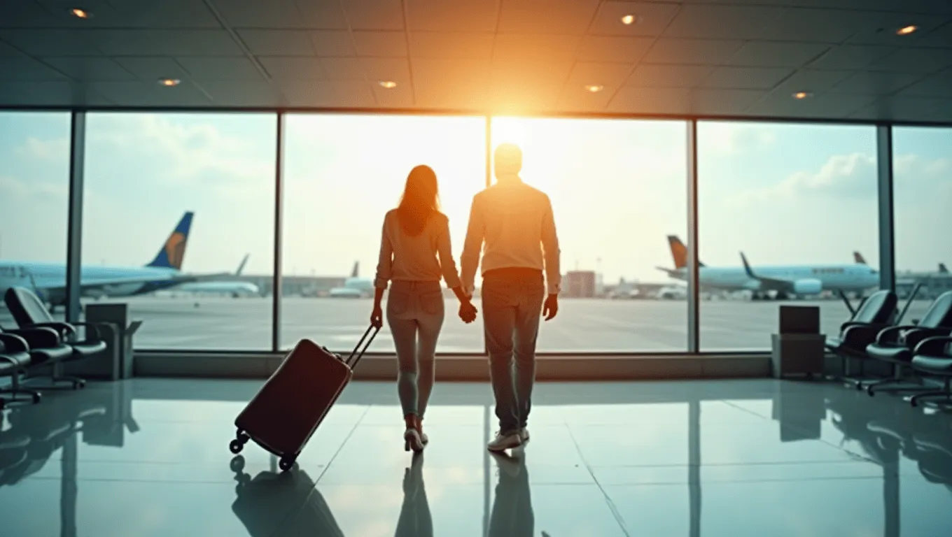 Couple planning vacation finances with bad credit loans