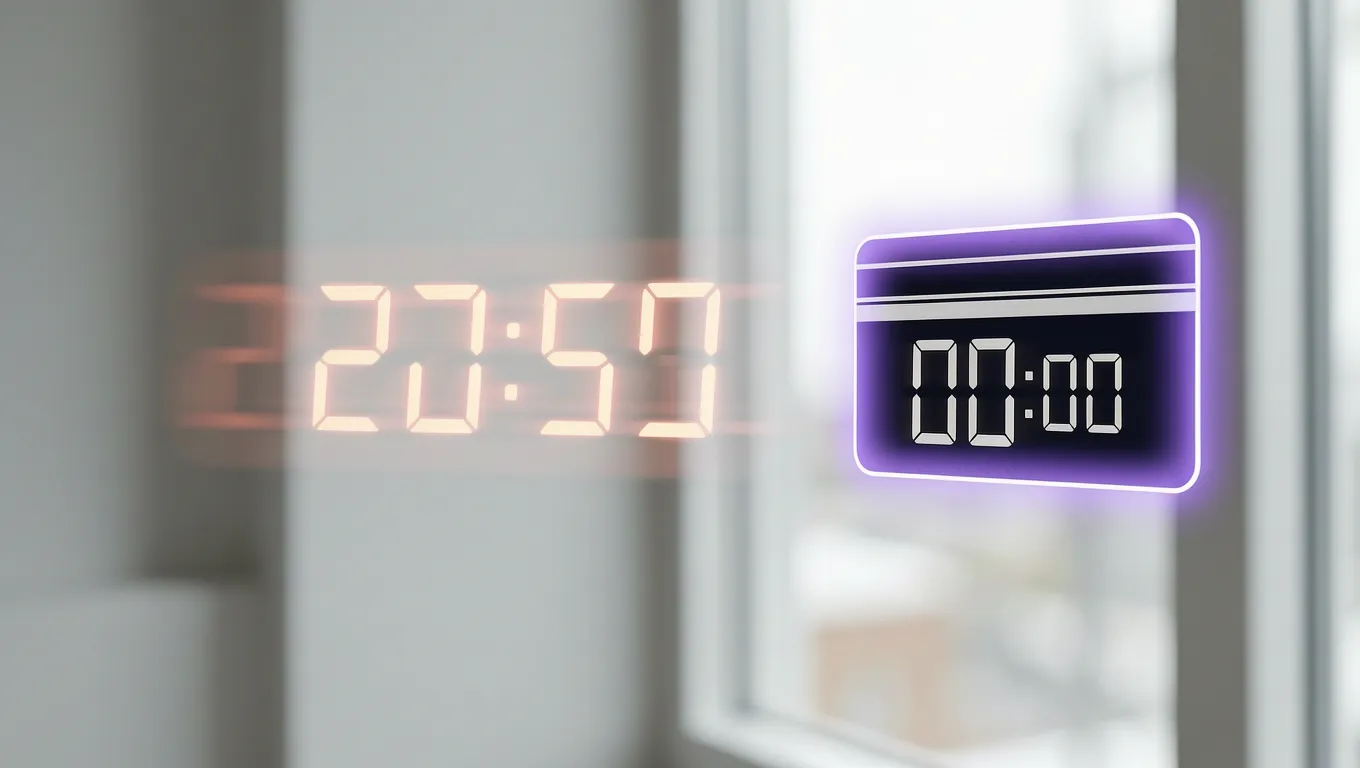 Digital clock and credit card representing the speed of loans