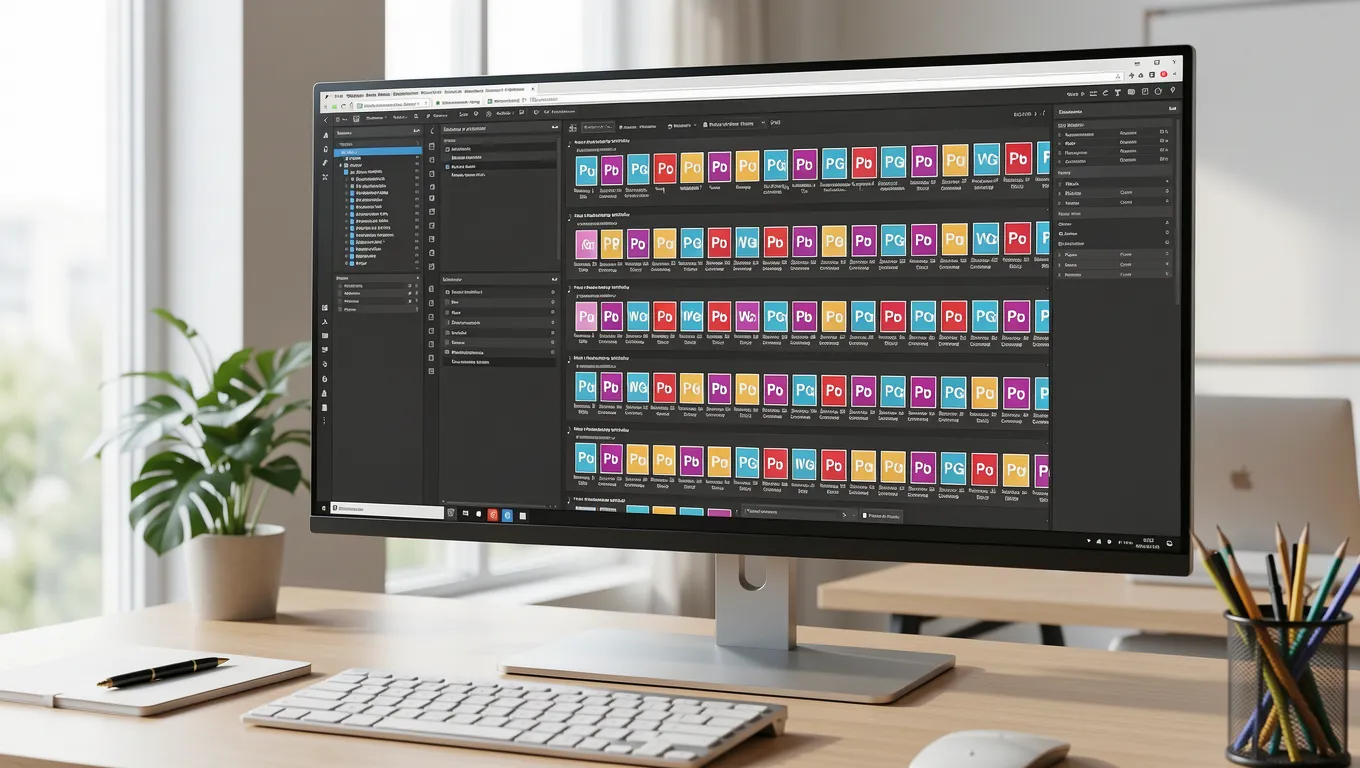 Digital designer working on web assets in 2026