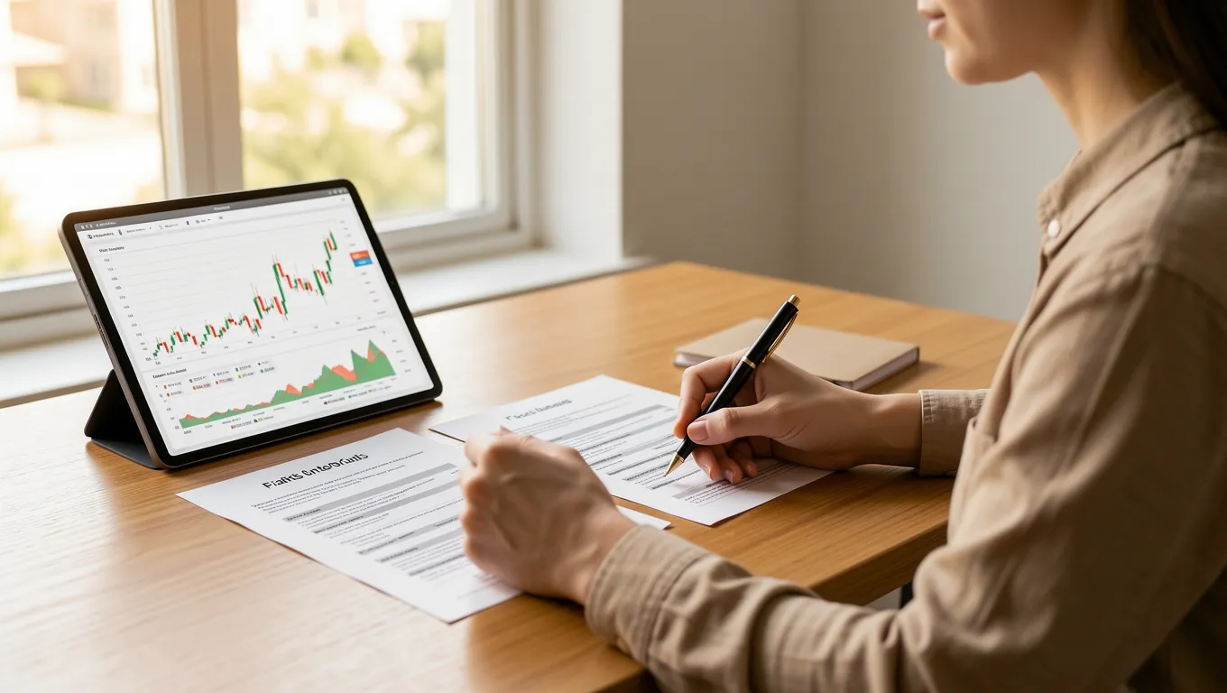 Person reviewing financial documents for gig worker loan preparation