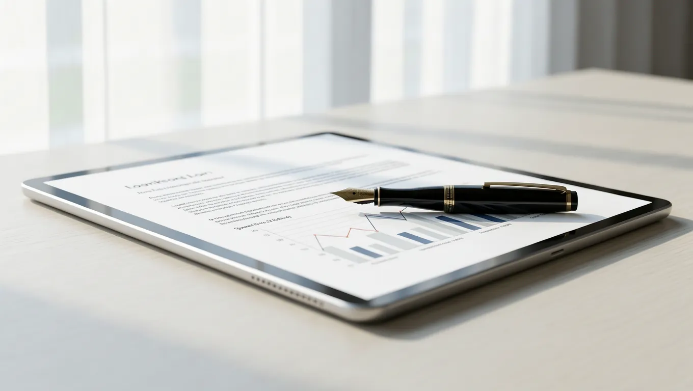 Professional financial documents and digital tablet on a desk