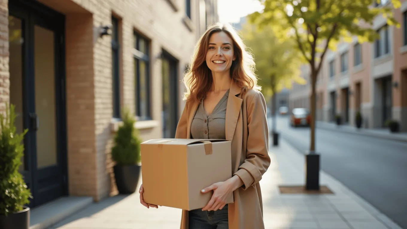 Woman starting fresh after divorce with a new apartment.