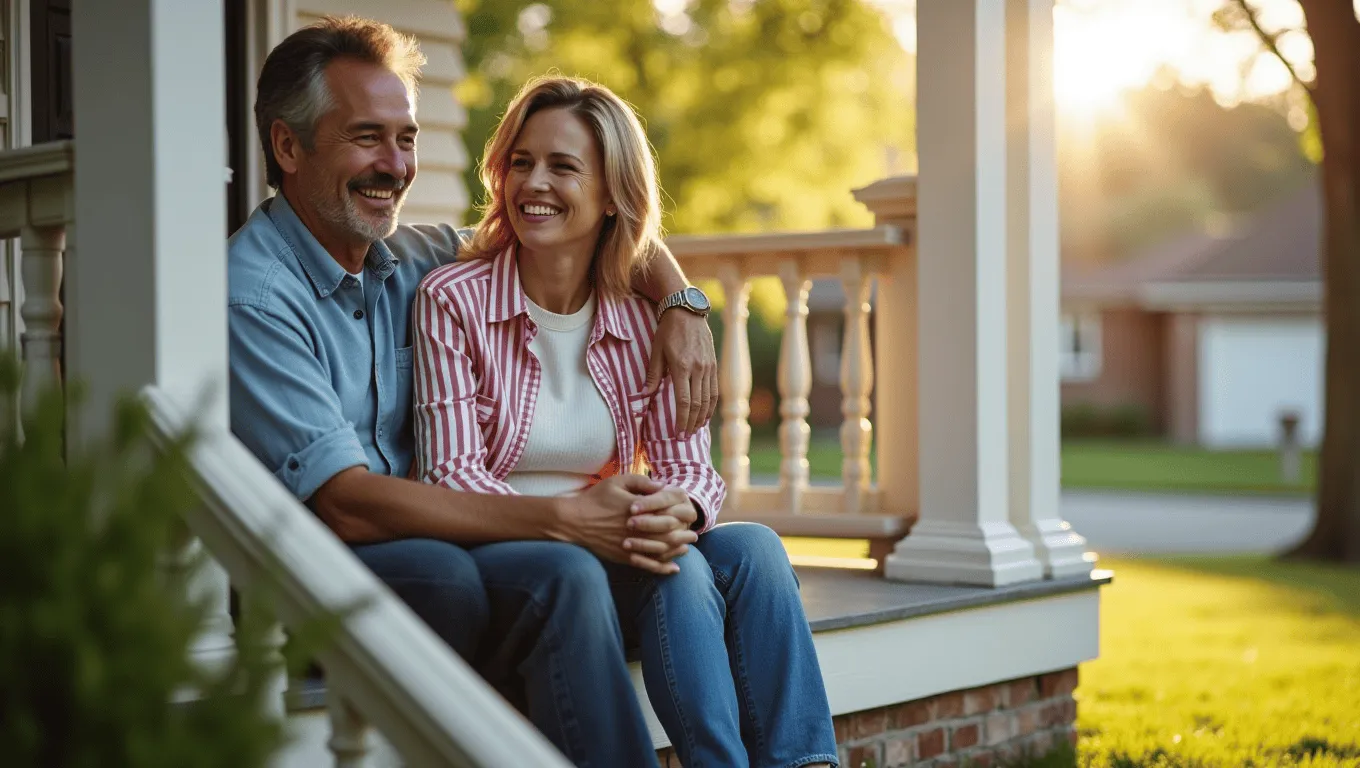 Couple comparing credit card refinance options.