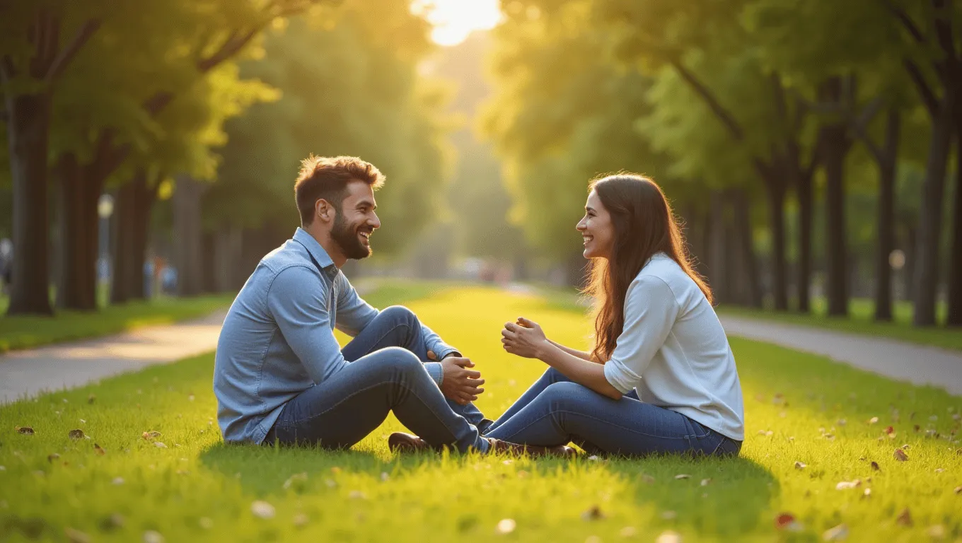 Couple reviewing 12 year personal loan approval documents.