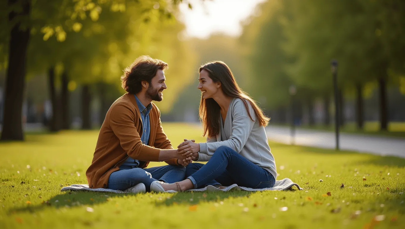 Couple reviewing a $20,000 personal loan approval.