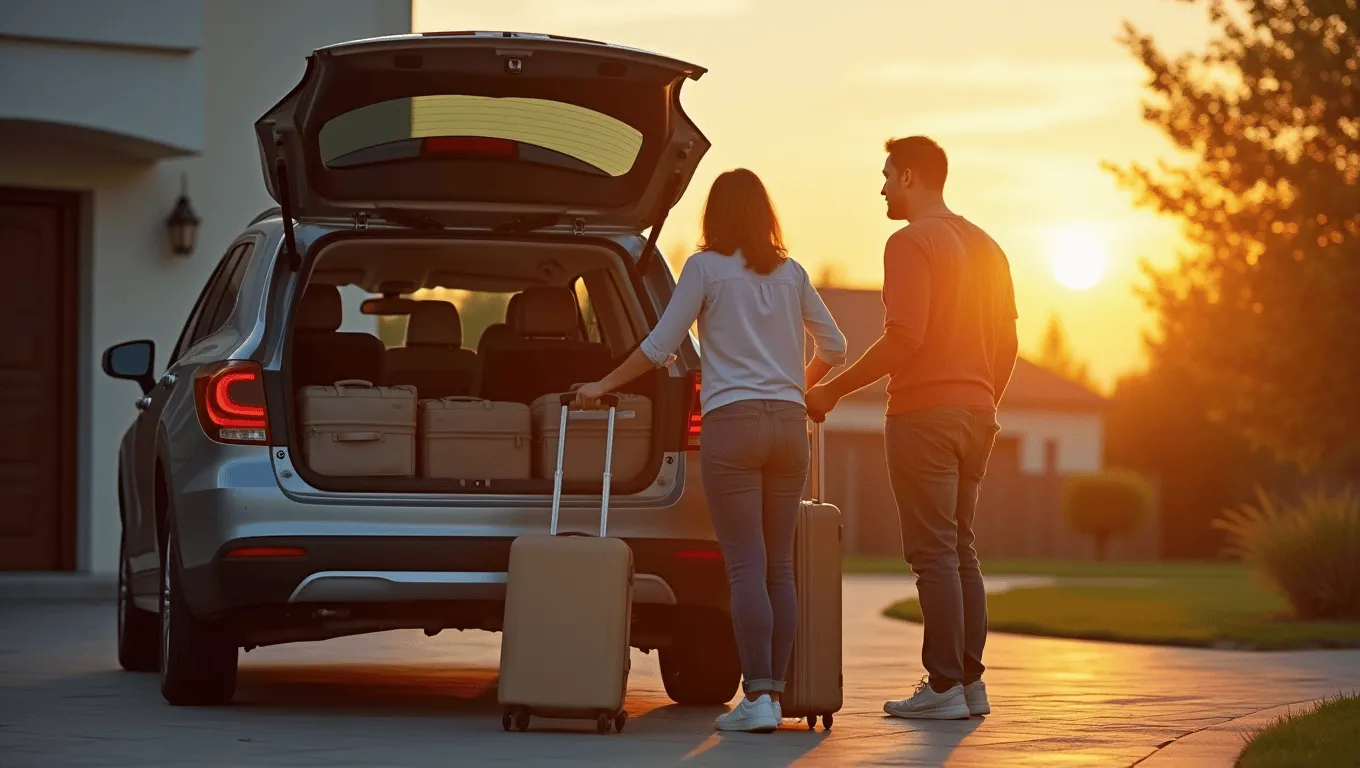 Couple reviewing auto loan documents with no credit check.